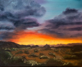 Desert Sunset Progress by Amber Honour