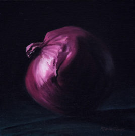 8x8" oil on canvas "Perceptible Empurple" by Amber Honour